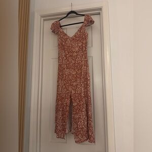 Reformation Red Floral Midi Dress